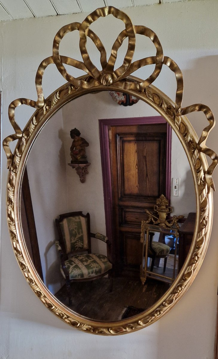 Ribbon Medallion Mirror - 19th Century-photo-4