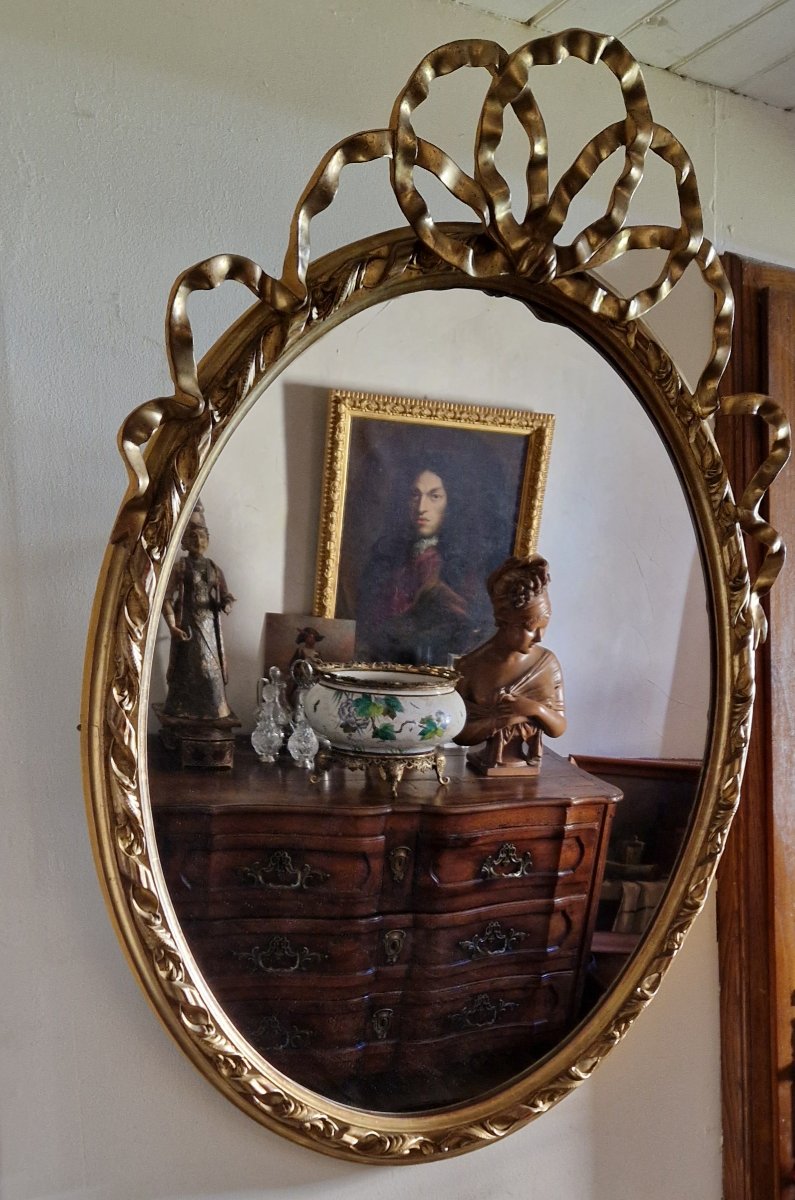 Ribbon Medallion Mirror - 19th Century-photo-5