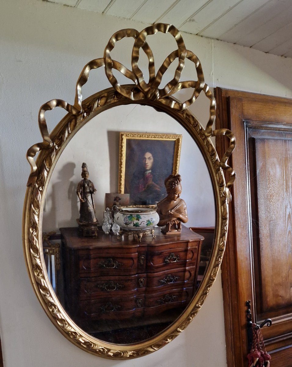 Ribbon Medallion Mirror - 19th Century-photo-6
