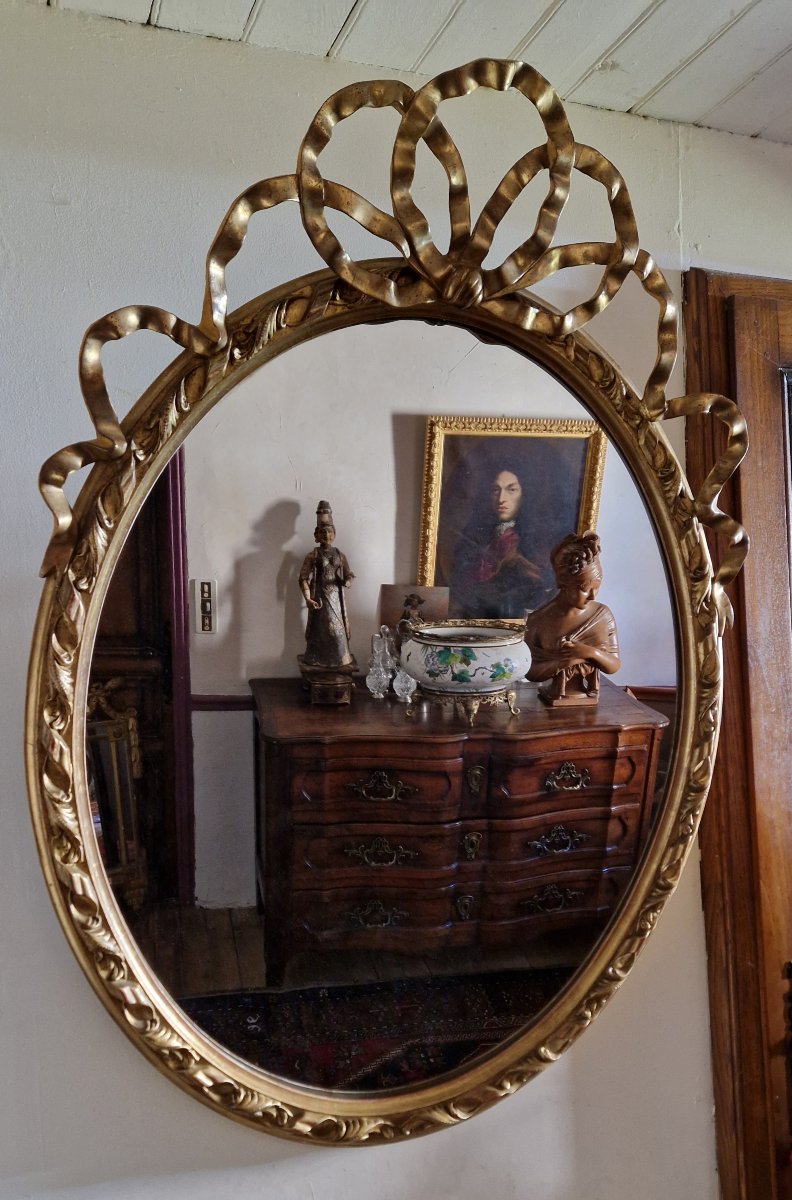 Ribbon Medallion Mirror - 19th Century-photo-8
