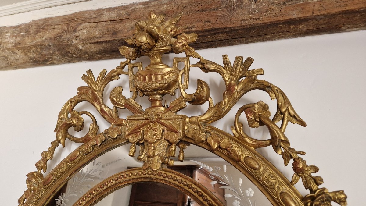 Medallion Mirror - In The Venetian Style - 19th Century-photo-3