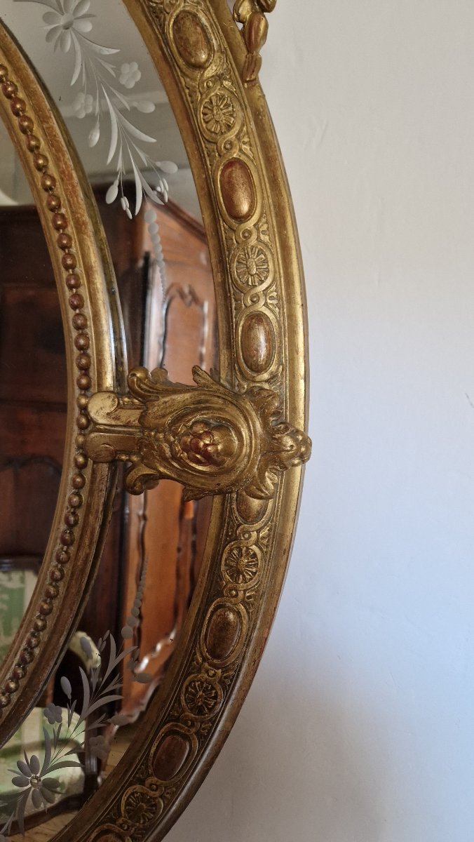 Medallion Mirror - In The Venetian Style - 19th Century-photo-4