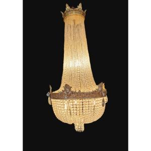 Large Hot Air Balloon Chandelier - Late 19th Century