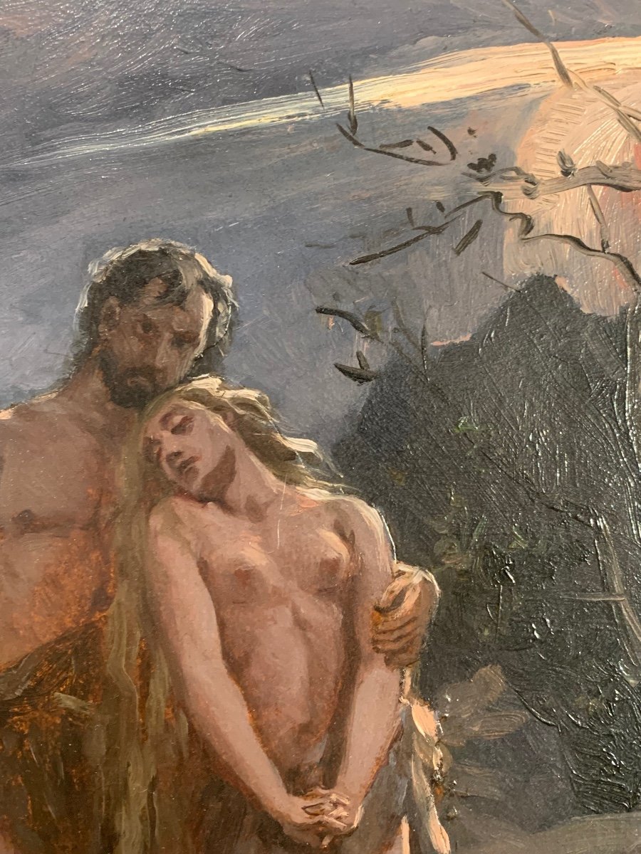 Paul Merwart (marianowka 1855 - Martinique 1902) "adam And Eve" Poland-photo-4