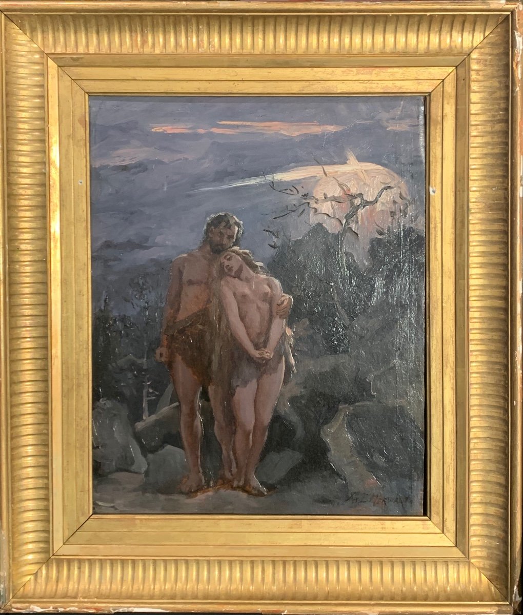 Paul Merwart (Marianowka 1855 - Martinique 1902) "Adam et Eve" Pologne