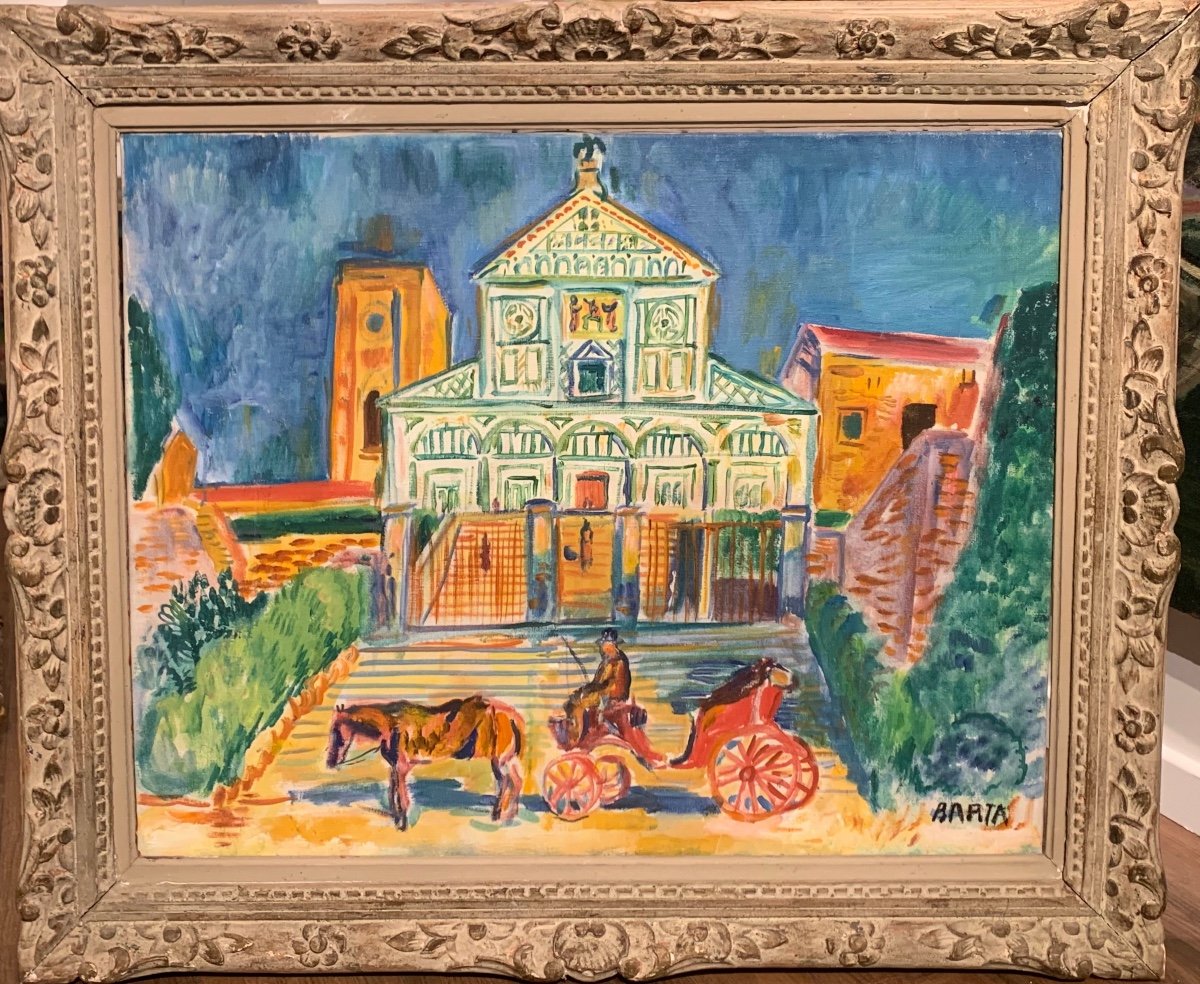 Laszlo Barta (1902 - 1961) "Eglise à Florence" Hongrie