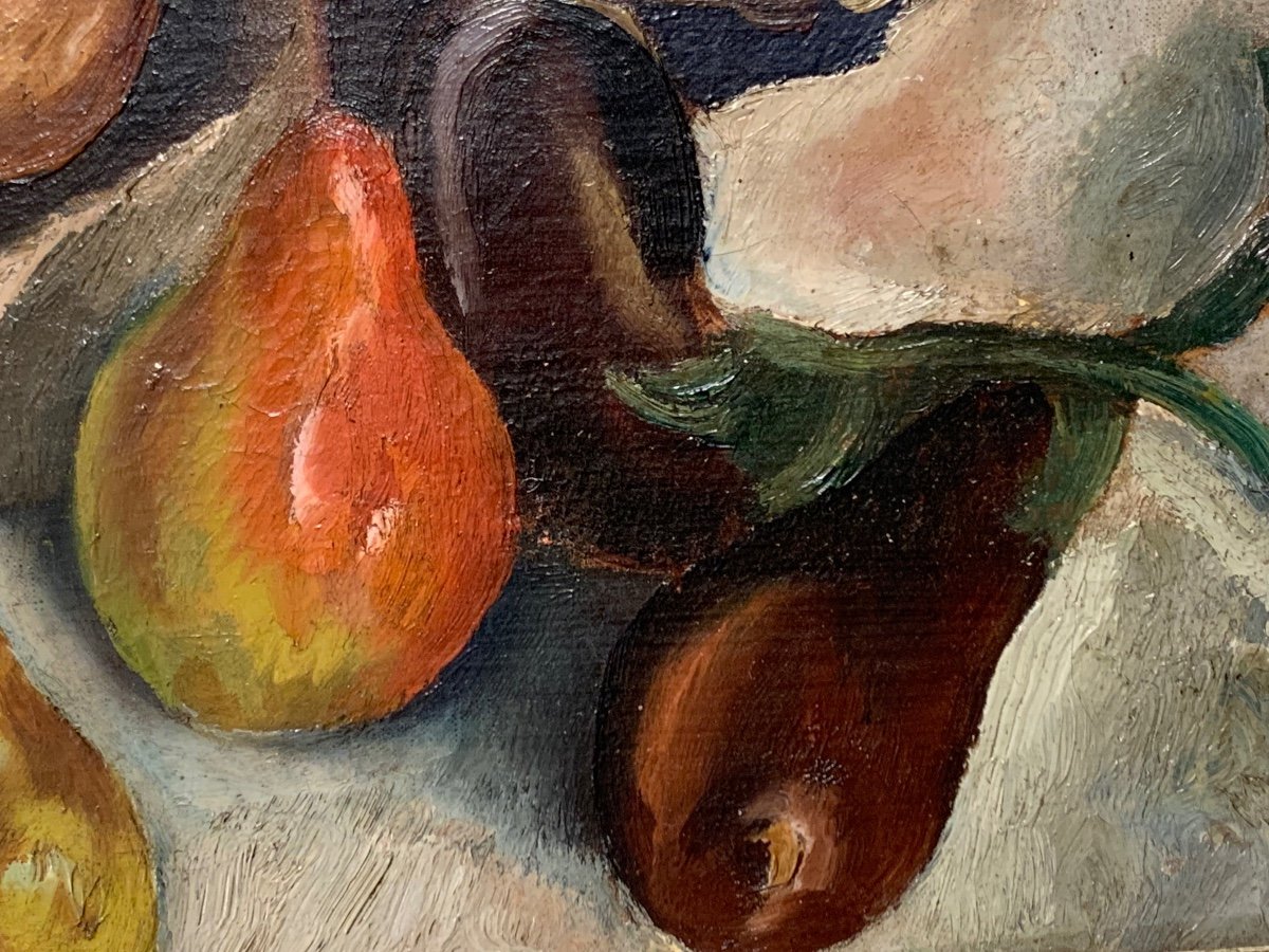 Jean Berque (1896 - 1954) "still Life With Pears And Aubergines"-photo-4
