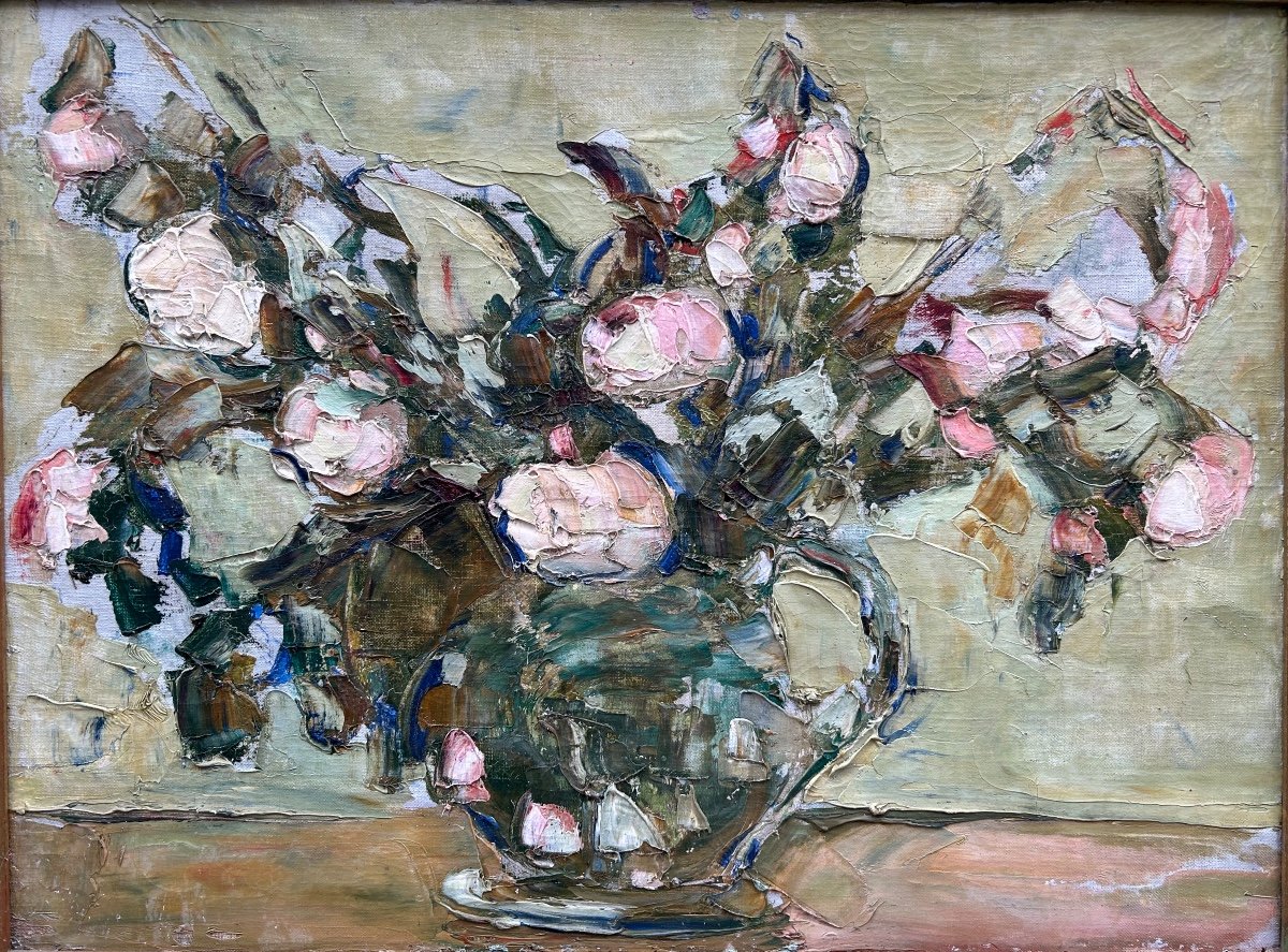 Wladimir De Terlikowski Fleurs Huile Sur Toile
