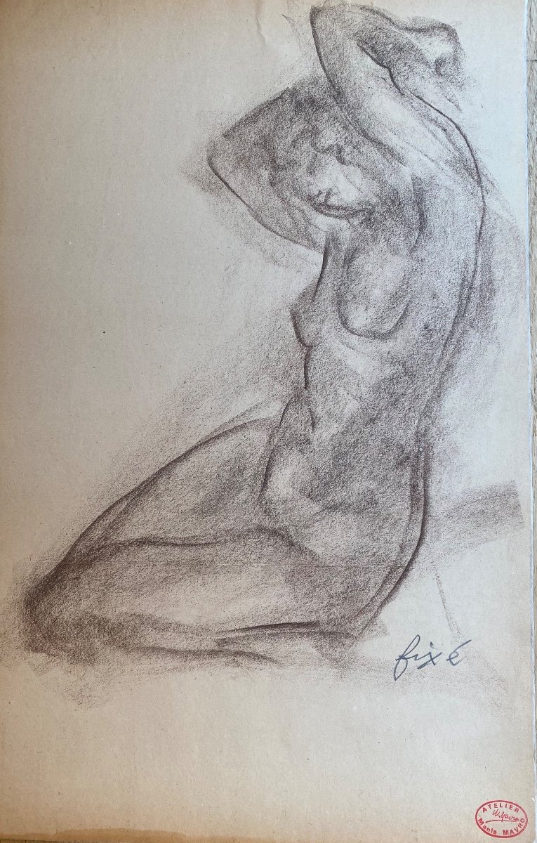 Mania Mavro (1889-1969) Nue Assise -photo-2