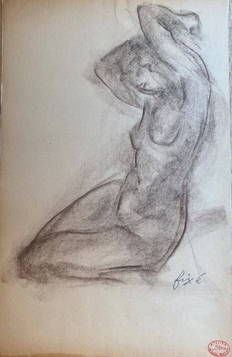 Mania Mavro (1889-1969) Nue Assise 