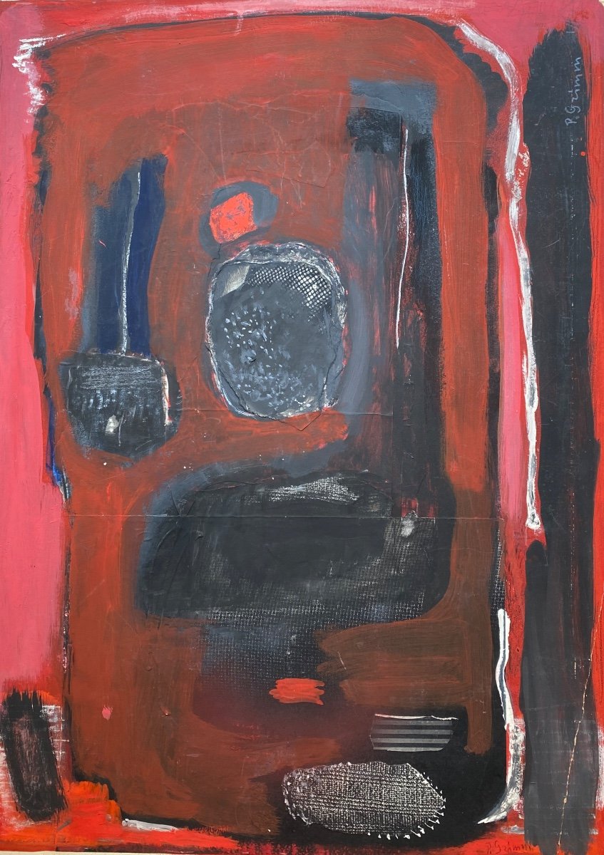 Pierre Grimm (1898-1979) Red Composition Ukraine-photo-2