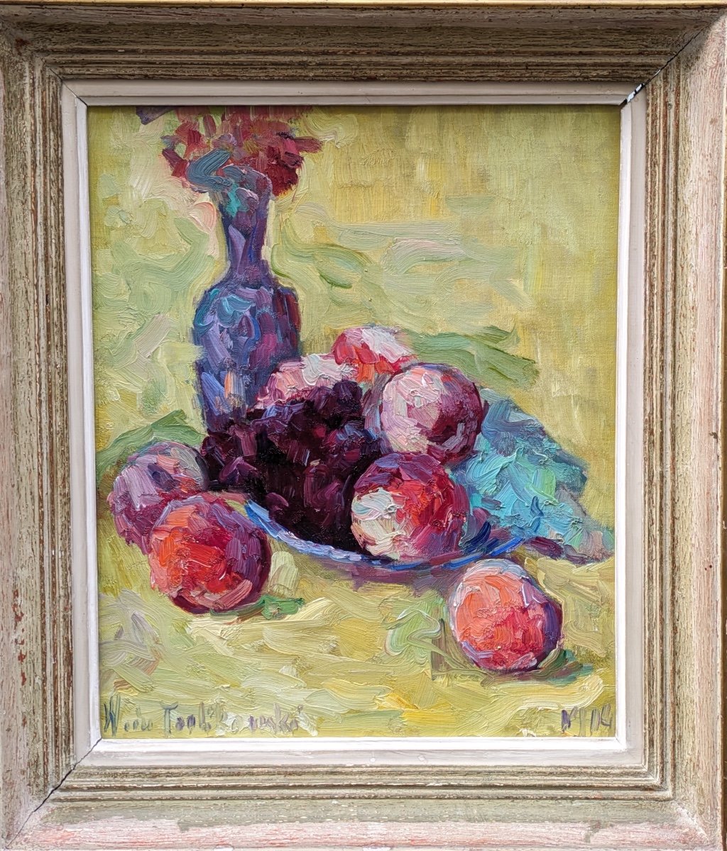 Vladimir De Terlikowski (1873-1951) Nature Morte Aux Pommes Pologne-photo-3