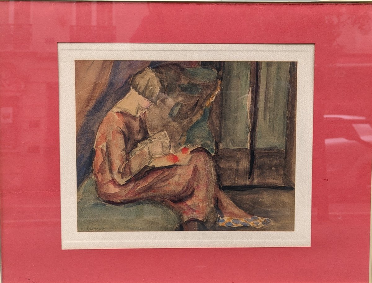 Sonia Lewitska (1880-1937) Woman Reading -photo-2