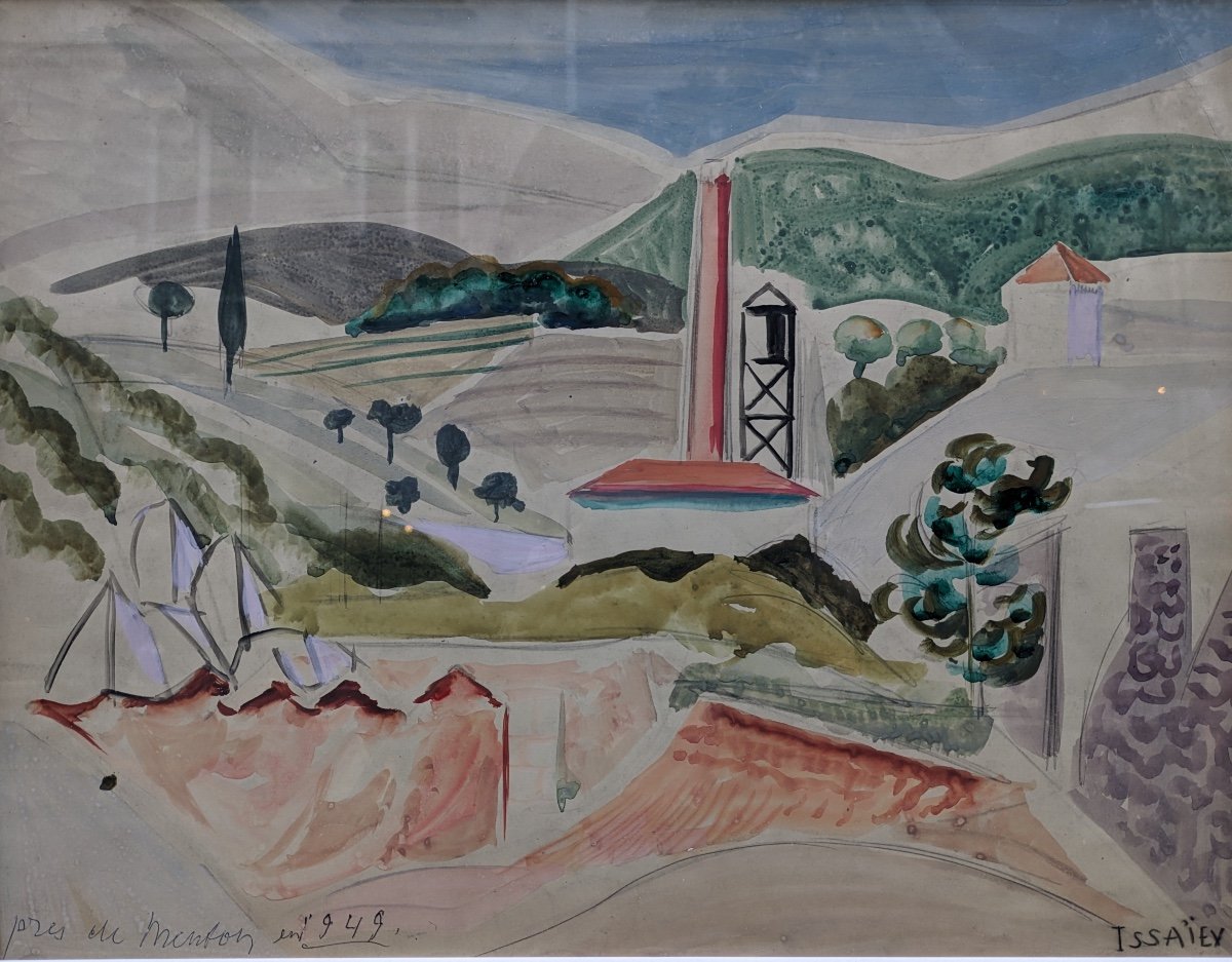 Alexis  ISSAÏEV (1908-1971) Ukrainien Paysage de Menton