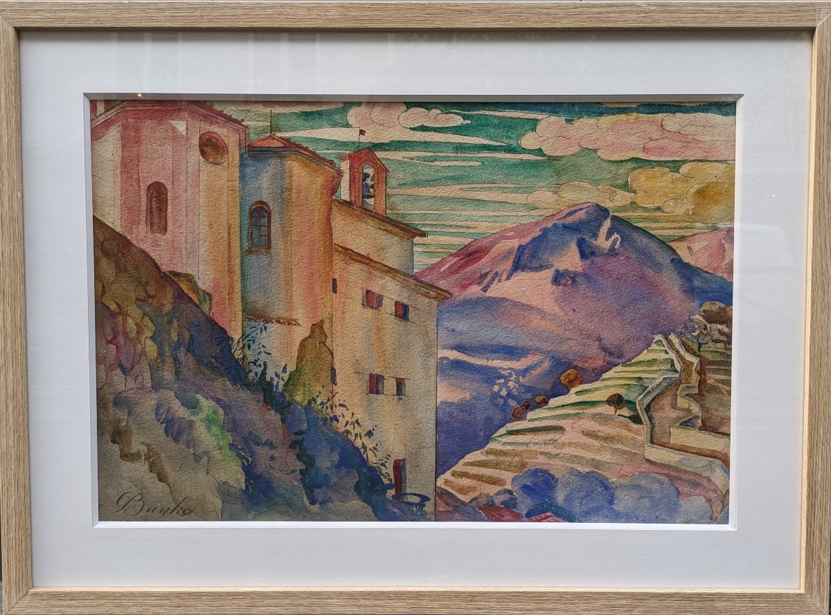 Boleslas Buyko (1876-1940) Village Des Alpes Italiennes -photo-2