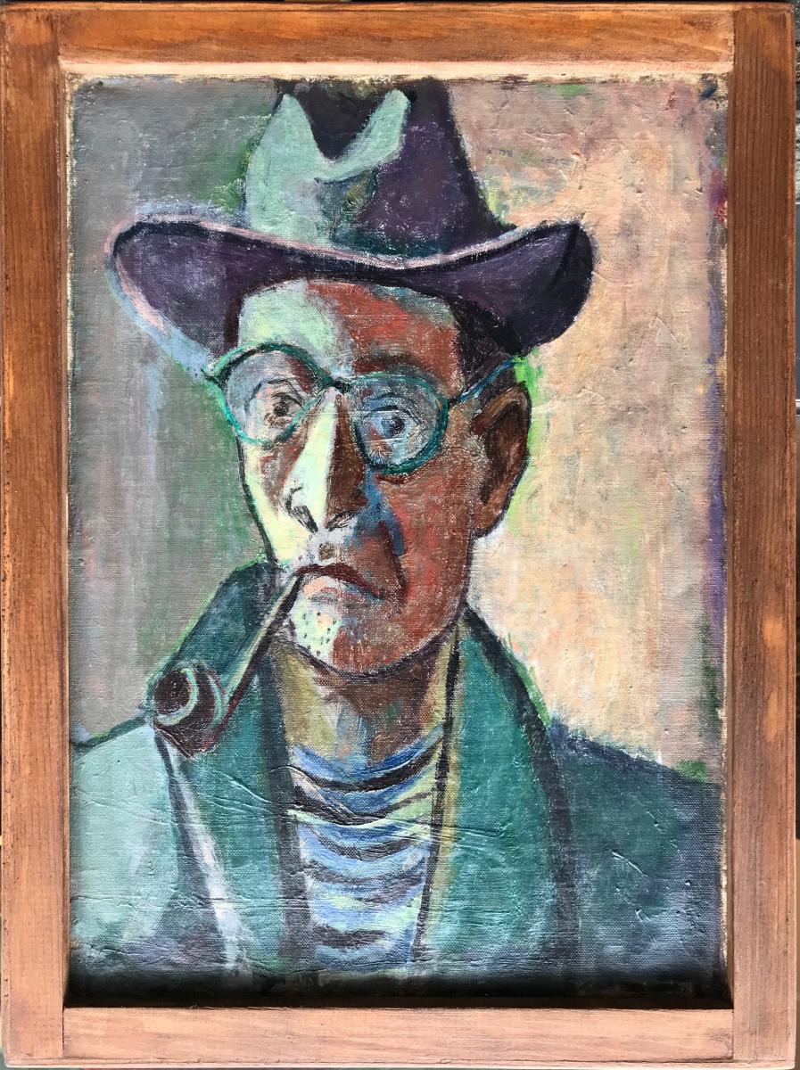 Nicolas Issaiëv Николай Исаев Ukrainian  Rare Autoportrait Et Bord De Mer Tableau Double Face