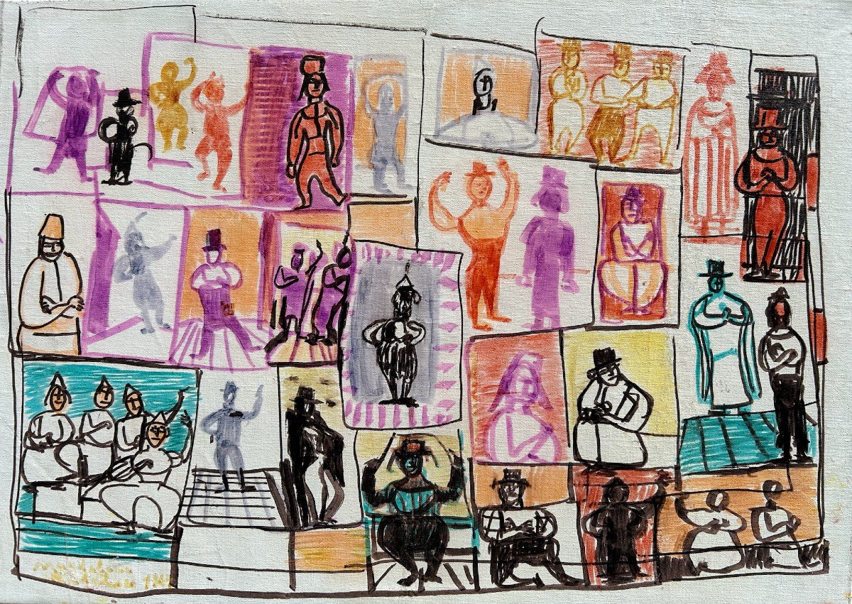 Magdalena Radulescu Le Petit Théâtre De Magdalena Huile Sur Toile