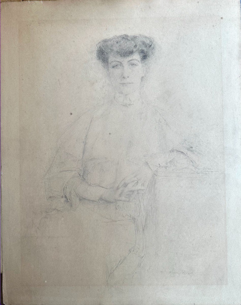 Henri-paul Royer (1869-1938), "portrait Of A Seated Woman"