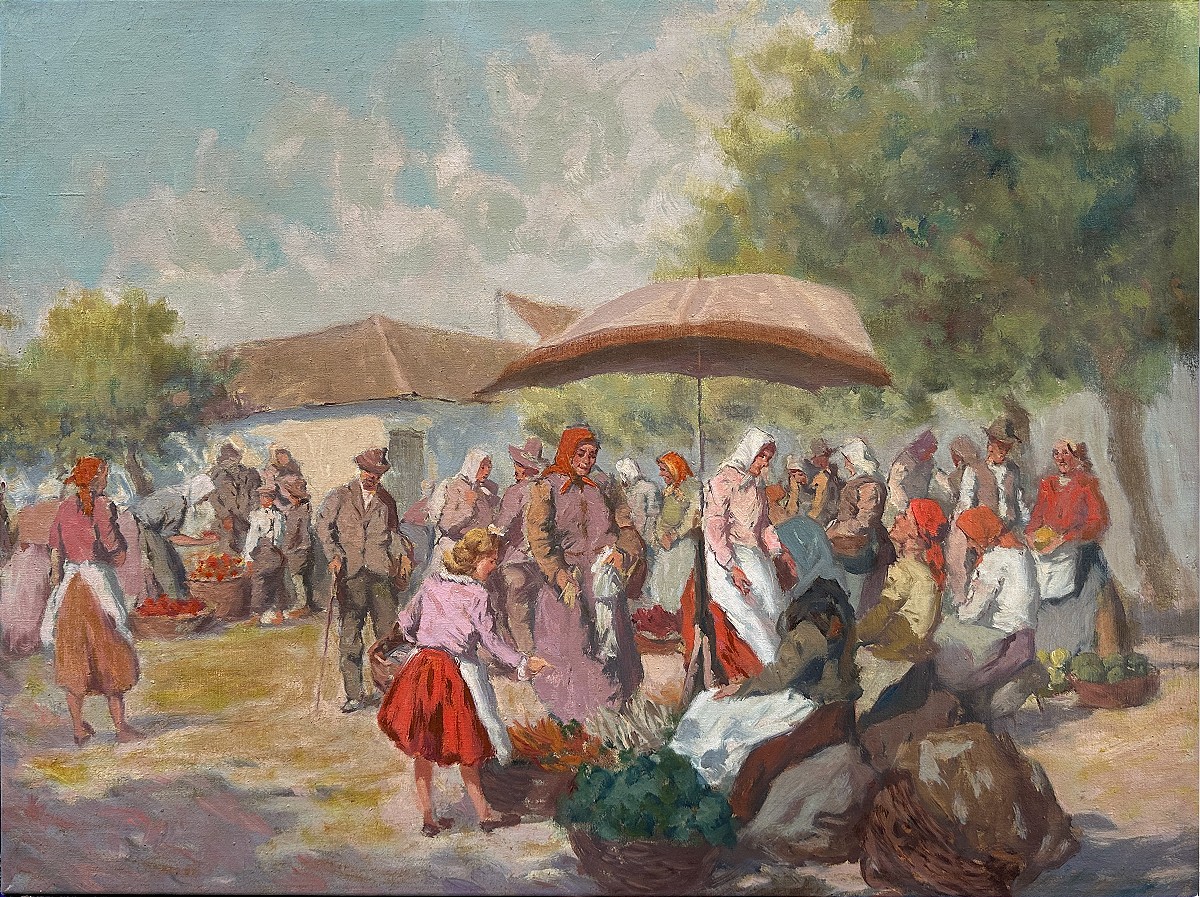 École Hongroise, "Scène De Marché Hongrois"