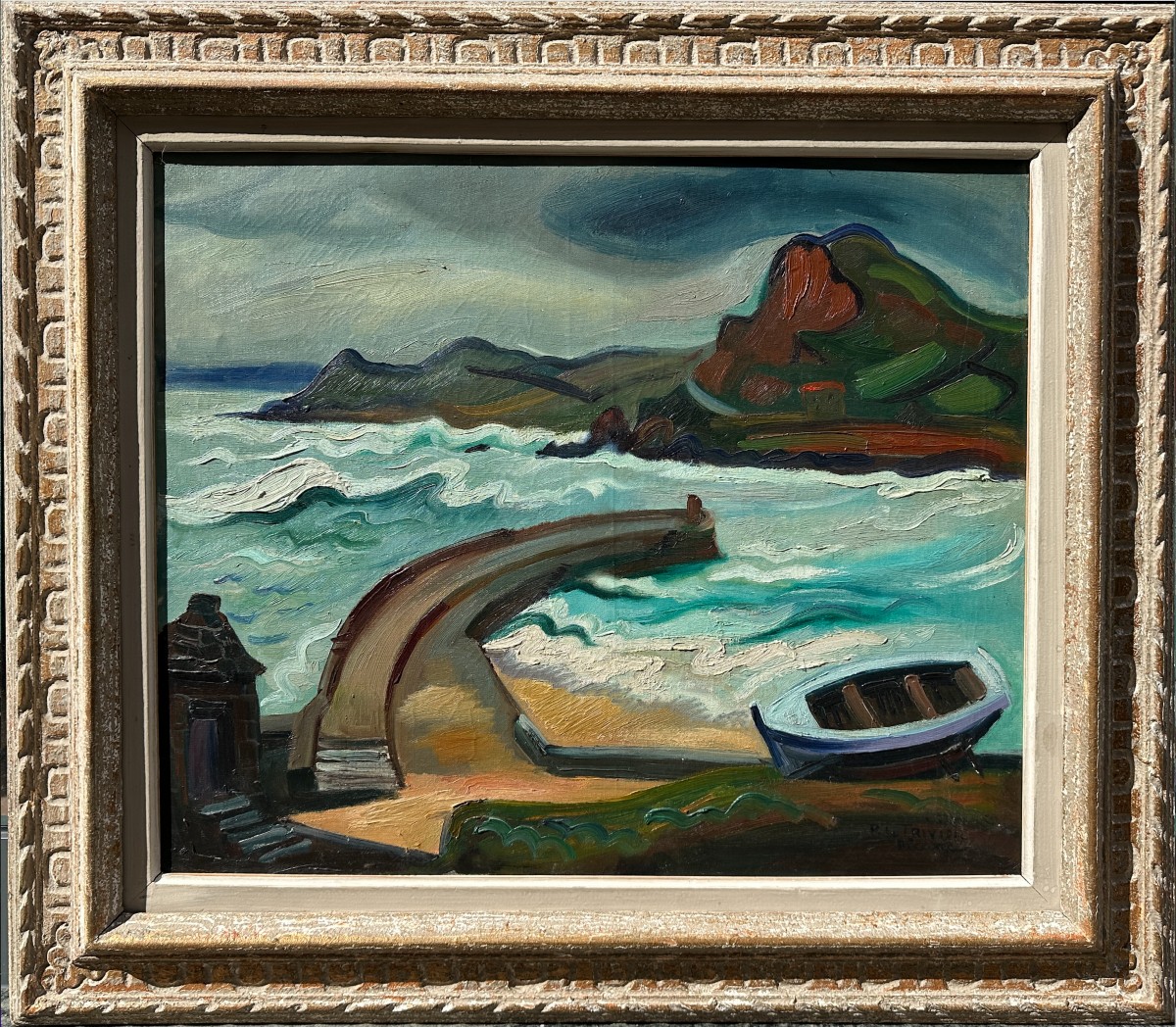 Pierre LE TRIVIDIC (Rouen 1898 - Rouen 1960), "Dielette dans la Manche"-photo-2