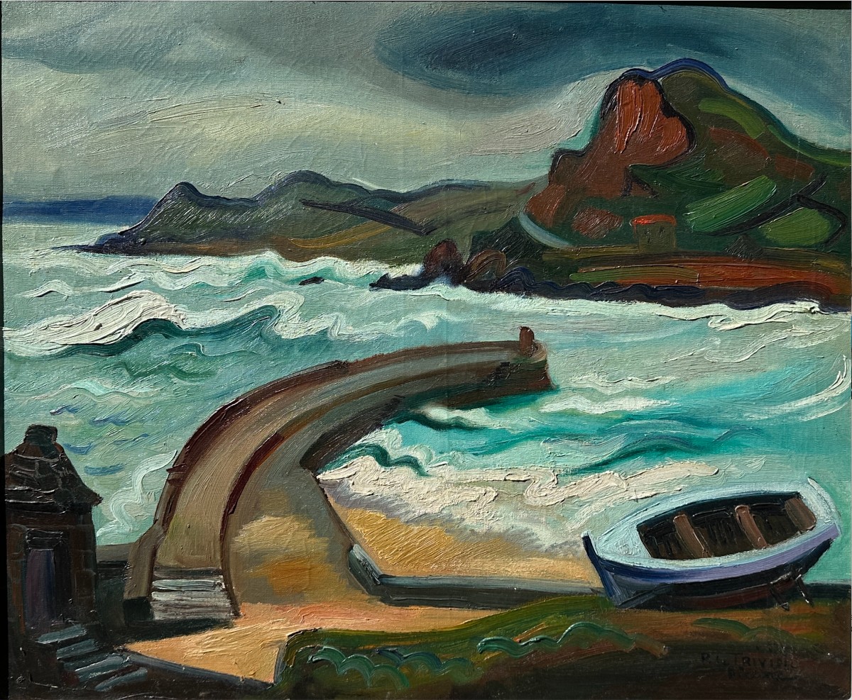 Pierre LE TRIVIDIC (Rouen 1898 - Rouen 1960), "Dielette dans la Manche"