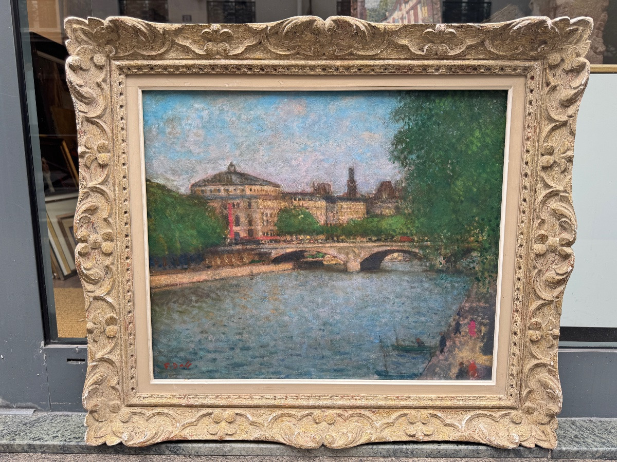 François Gall (1912 Kolozsvàr - 1987 Paris) Place Du Chatelet From The Quays-photo-3