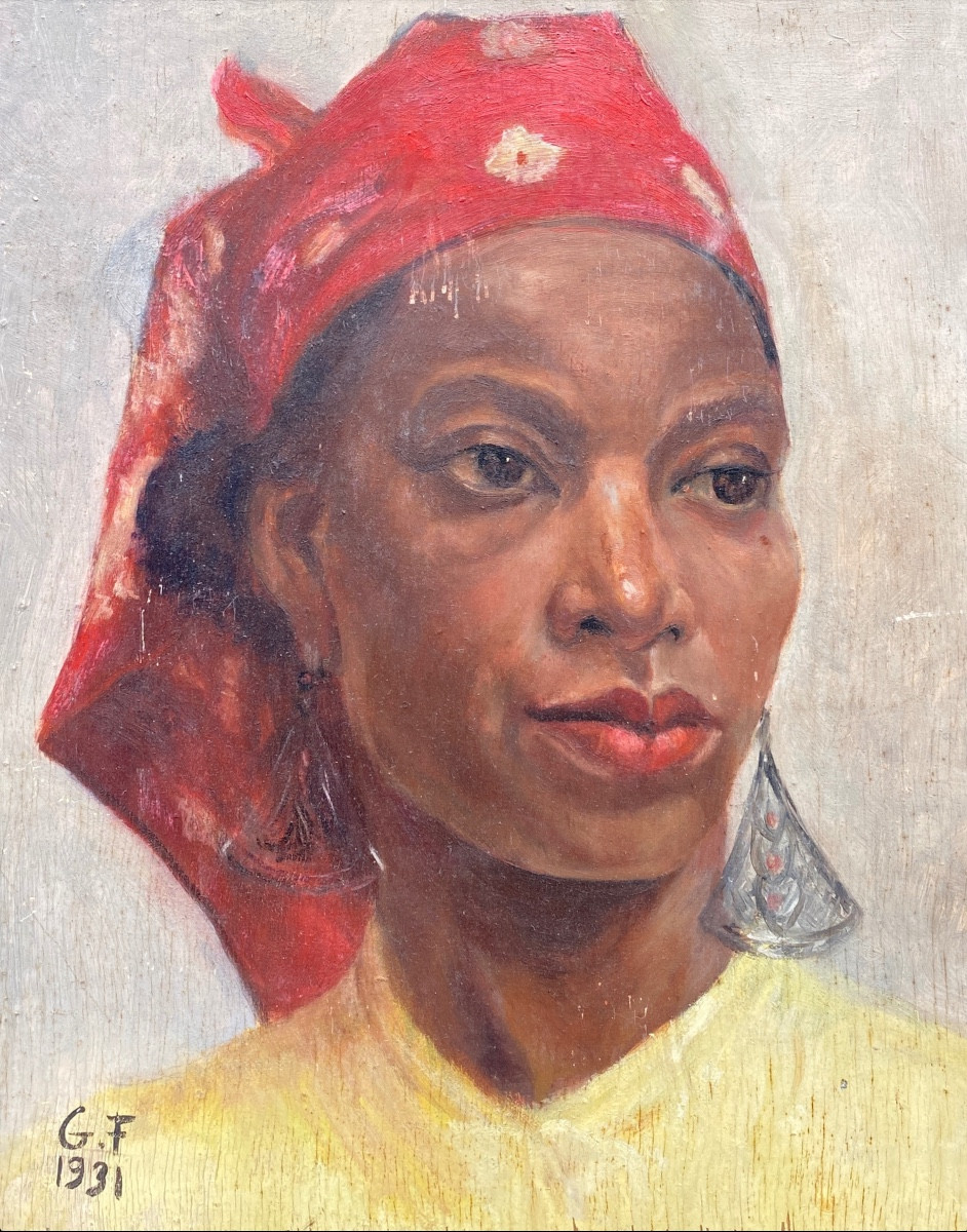 French School 20th Century Portrait Of A Martinican Woman 
