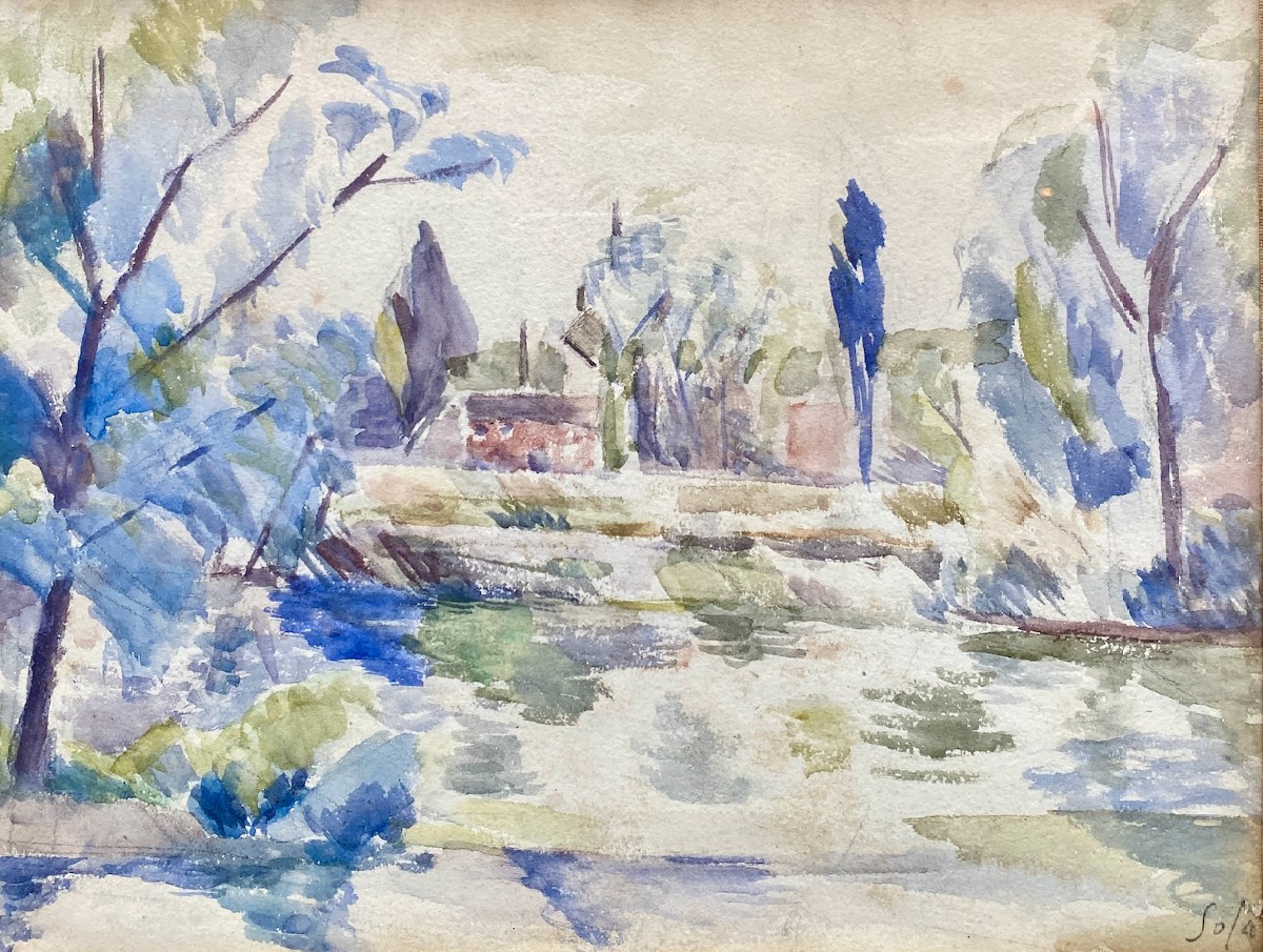 Léon Sola (20th Century) Cézannian Landscape 