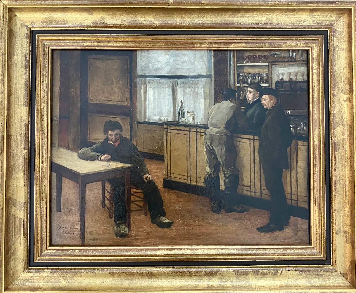 Johannes Lodewijk Moerman (1850-1896) Dutch Bar Scene -photo-3