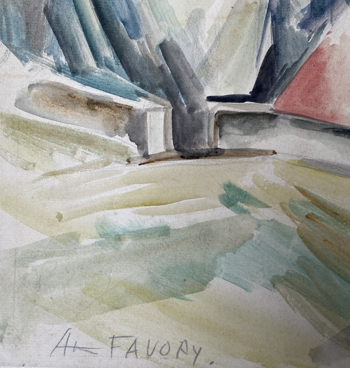 André Favory (1888-1937) Village cubiste  -photo-3