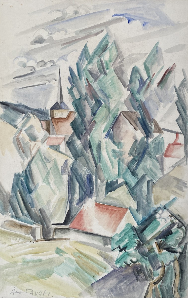 André Favory (1888-1937) Village cubiste  