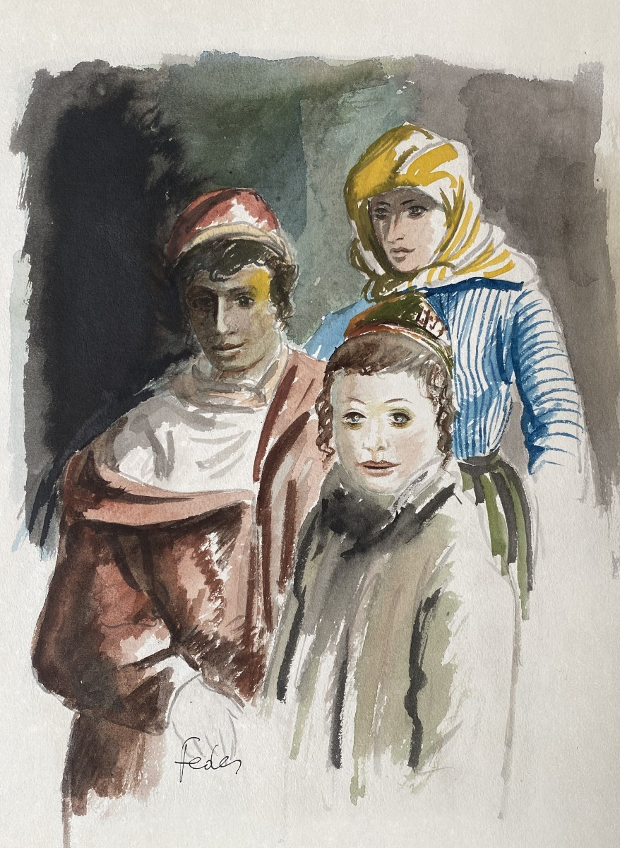 Adolphe Feder (1885-1943) Ukraine Famille juive 
