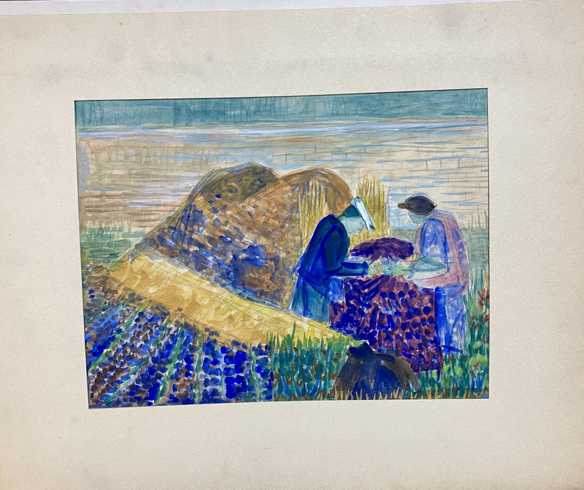 Esther Carp (1897-1970) Polonaise La récolte -photo-3