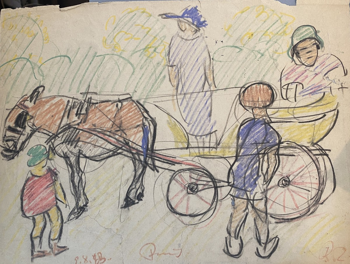 Kazimir Zieleniewski (1888-1931) Poland The Family In The Carriage 