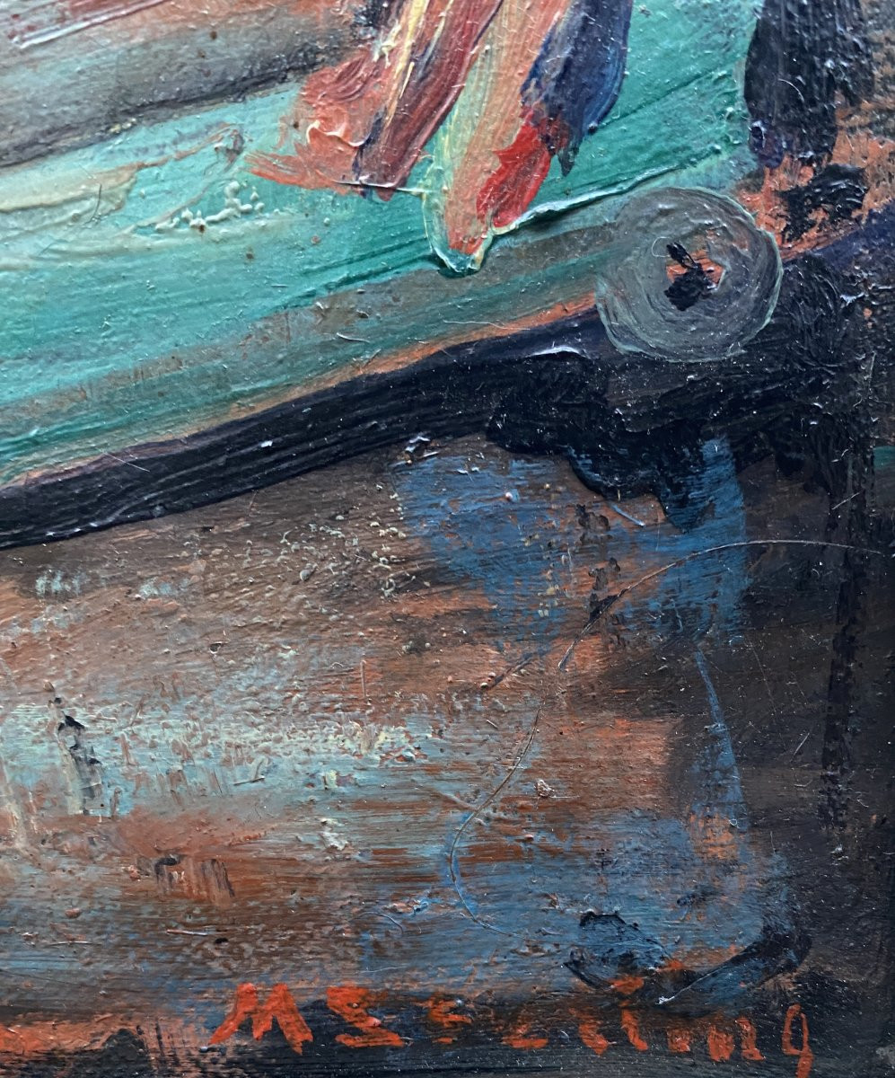 Marc Sterling (1895 Prylouky - 1976) Pologne Enfants au tambour et cheval à roulettes -photo-3