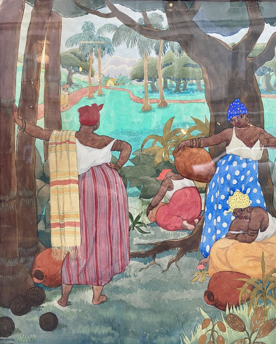 José De Andrada (19th - 20th Century) Brazil Brazilian Women With Jugs 