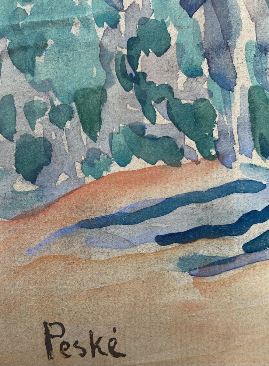 Jean Peské (1870 Gault - 1949 Le Mans) Landscape In The Var -photo-3