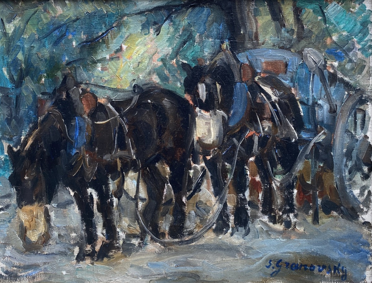 Samuel Granowsky (1882 Ekaterinoslav - 1942 Auschwitz) Ukraine Horse-drawn Carriage 