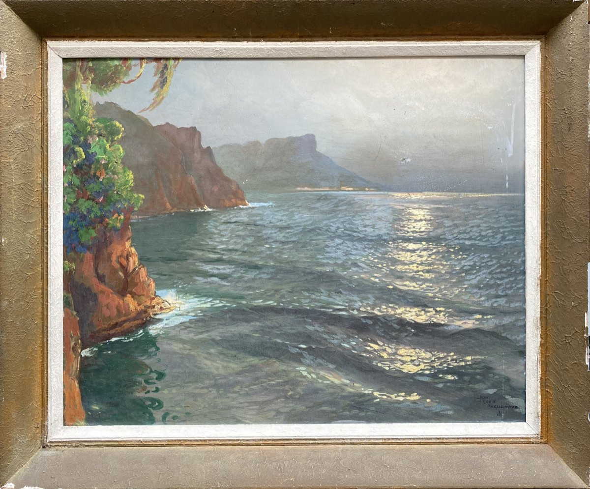 Jean Louis Paguenaud (1876 Coussac Bonneval - 1952 Limoges) Beaulieu-sur-mer Rock -photo-2