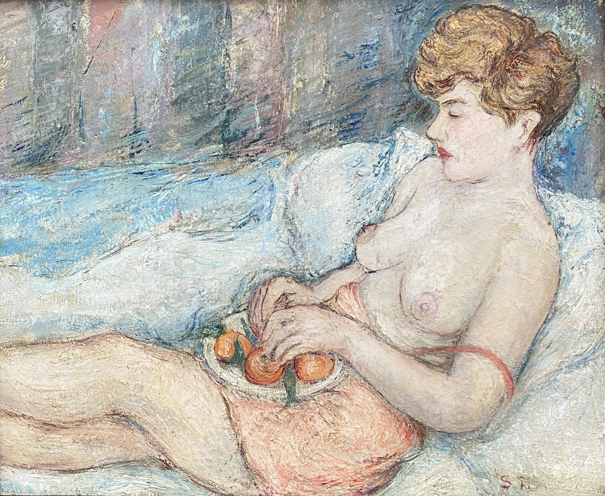 Samson Flexor (1907 Soroca - 1971 Sao Paulo) Brazil Woman Lying On A Couch 