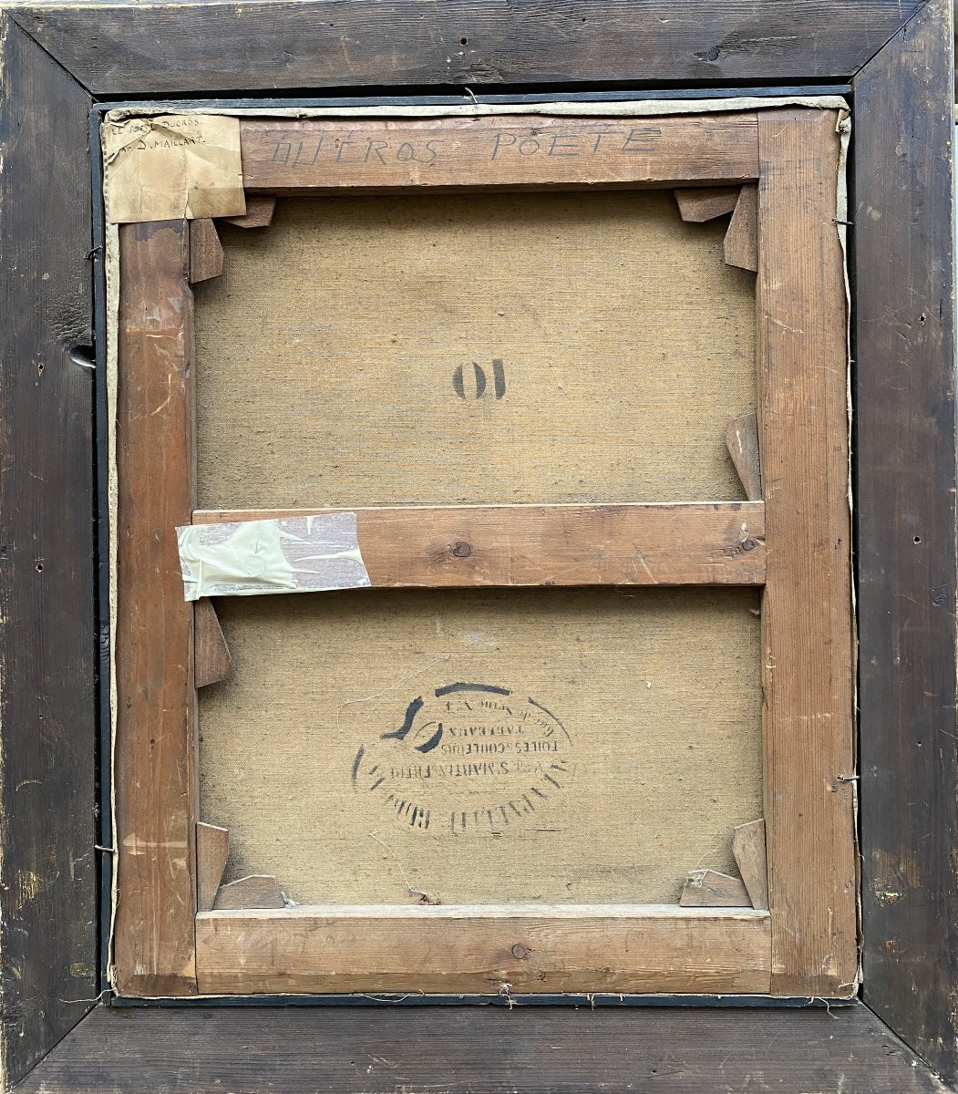 Diogenes Ulysses Napoleon Maillart (1840 - 1926) Portrait Of The Poet Ducros-photo-2