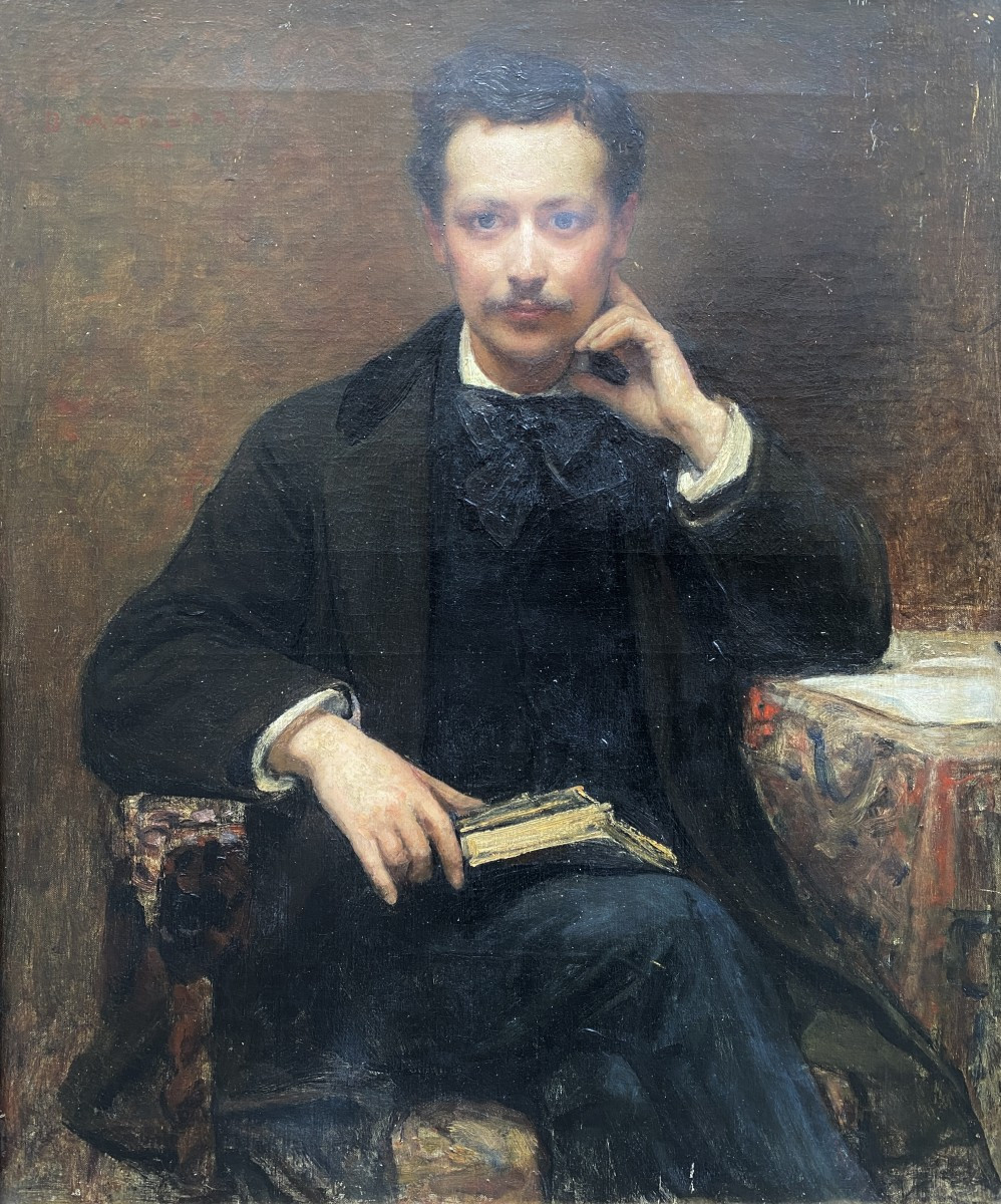 Diogenes Ulysses Napoleon Maillart (1840 - 1926) Portrait Of The Poet Ducros
