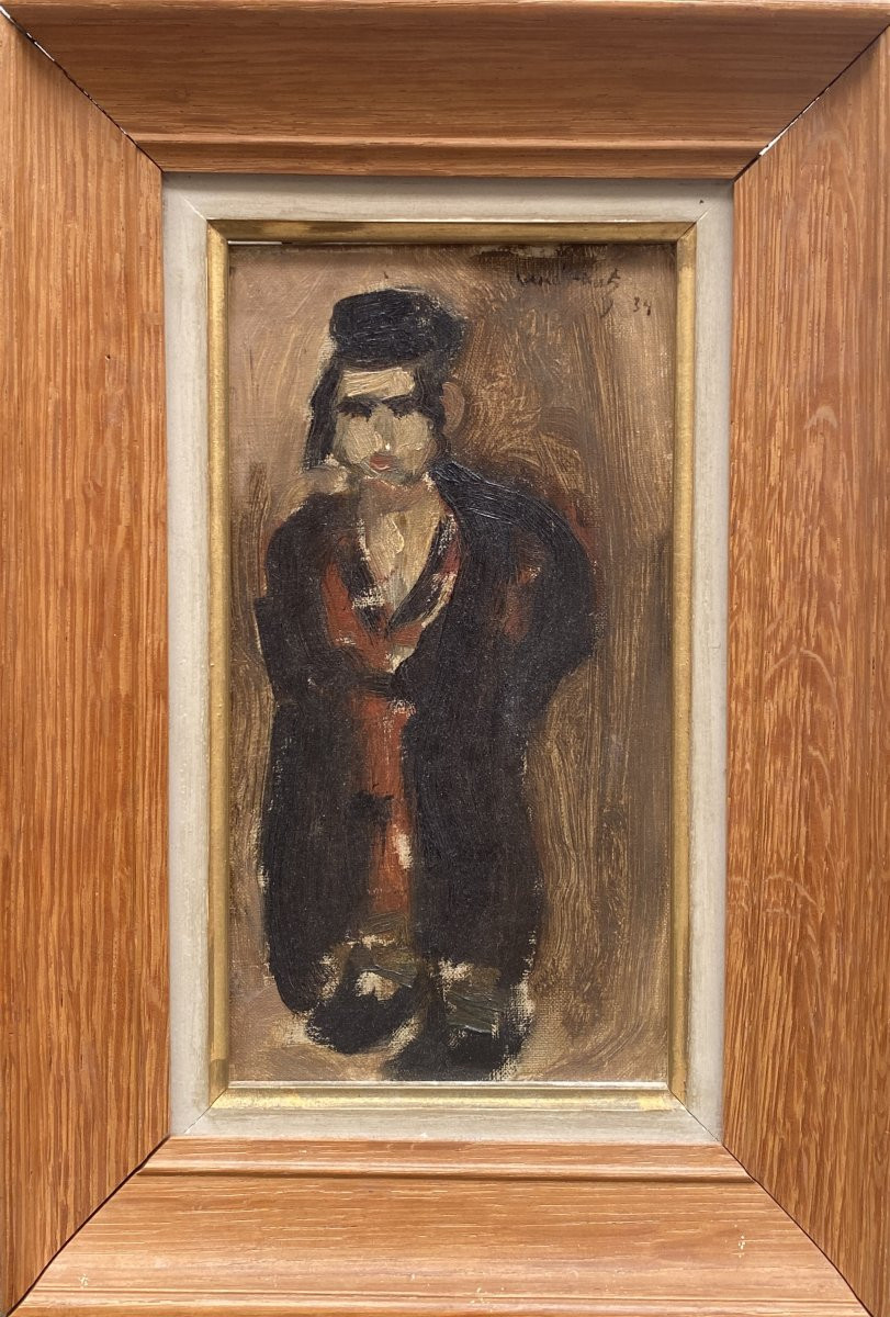 Emmanuel Mané Katz (1894 Kremenchuk - 1964 Tel Aviv) Ukraine Portrait Of A Young Hasid -photo-4