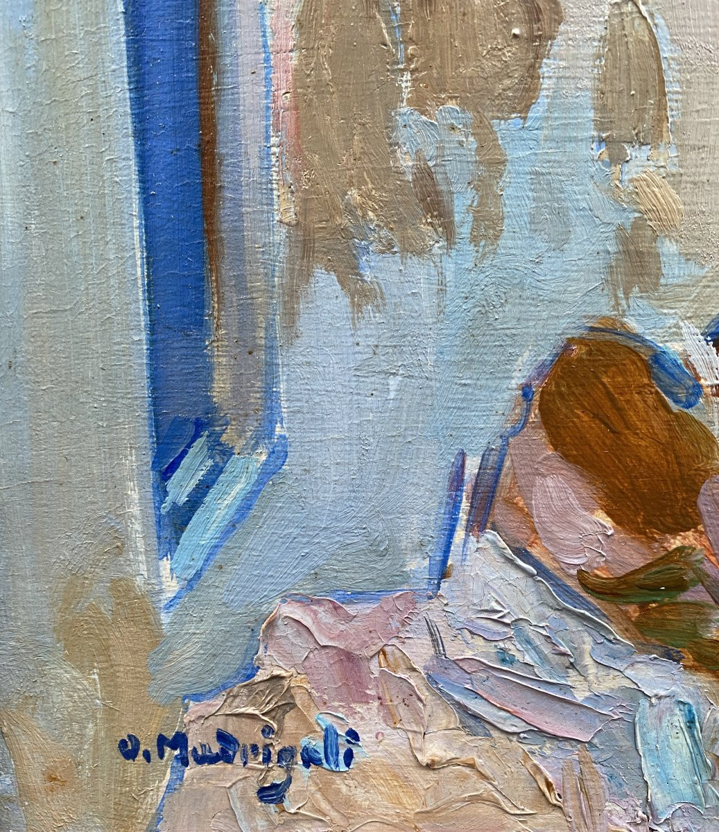 Olynthe Madrigali (1887 - 1950) View Of The Port Of Rabat In Morocco -photo-3