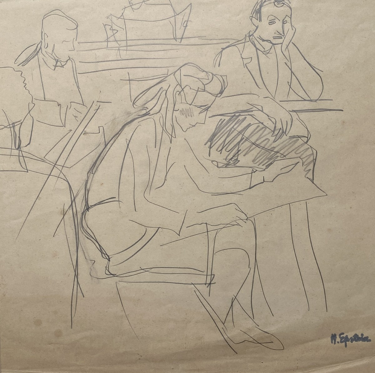 Henri Epstein (łódź 1891 - Auschwitz 1944) Poland People 