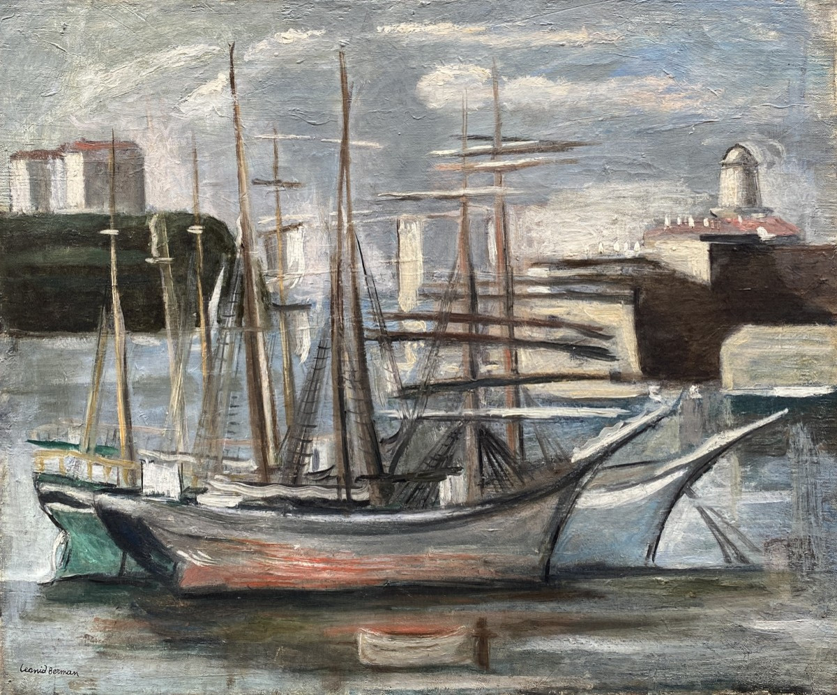 Léonide Berman (1896 Saint-Pétersbourg - 1976 New York) Russe Port de Marseille 