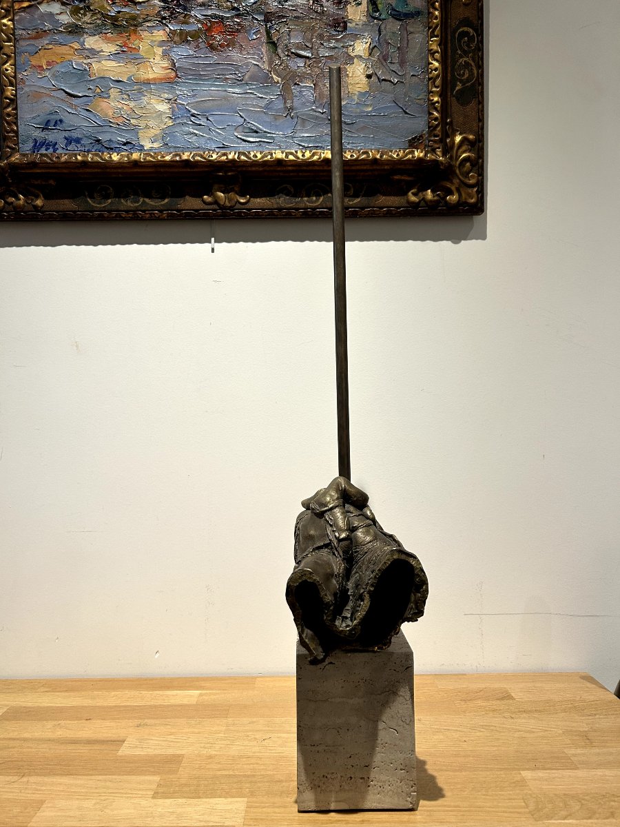 Igor Mitoraj Les mains sculpture en bronze à patine cuivrée Polish-photo-2