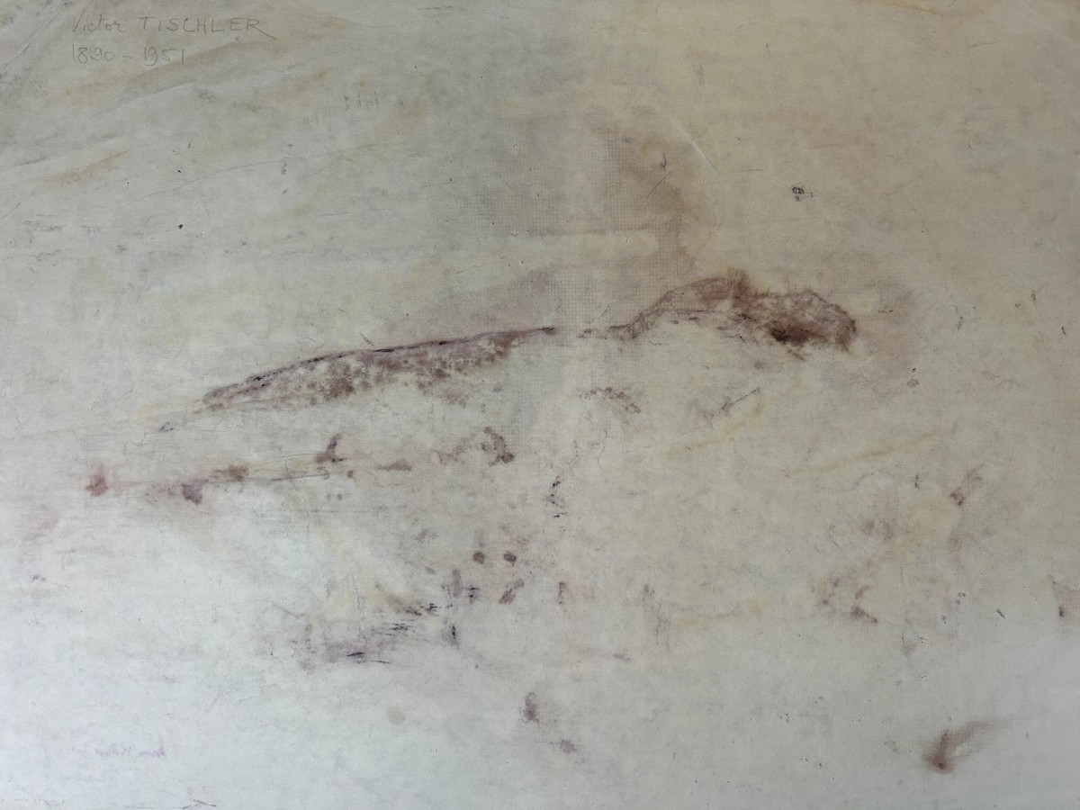 Victor Tischler Landscape, Brown Ink On Paper, Austrian-photo-1