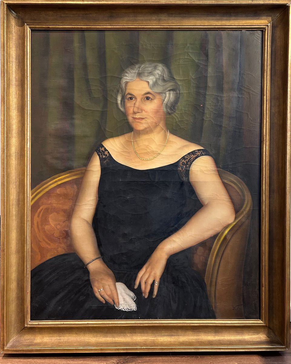 Léonide Frechkop (1897 Moscou - 1982 Belgique) Russie Portrait de femme au collier -photo-4