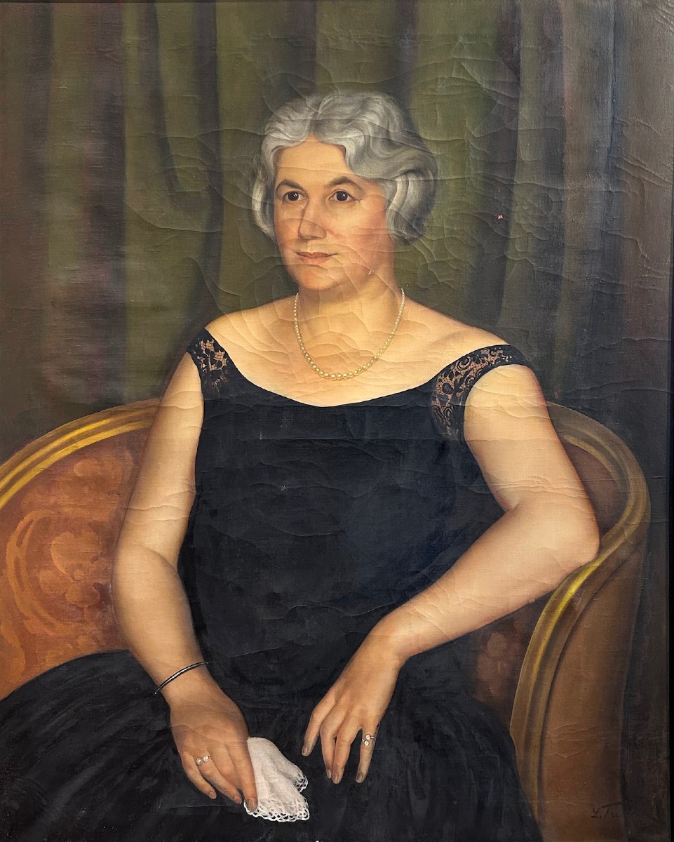 Léonide Frechkop (1897 Moscou - 1982 Belgique) Russie Portrait de femme au collier 